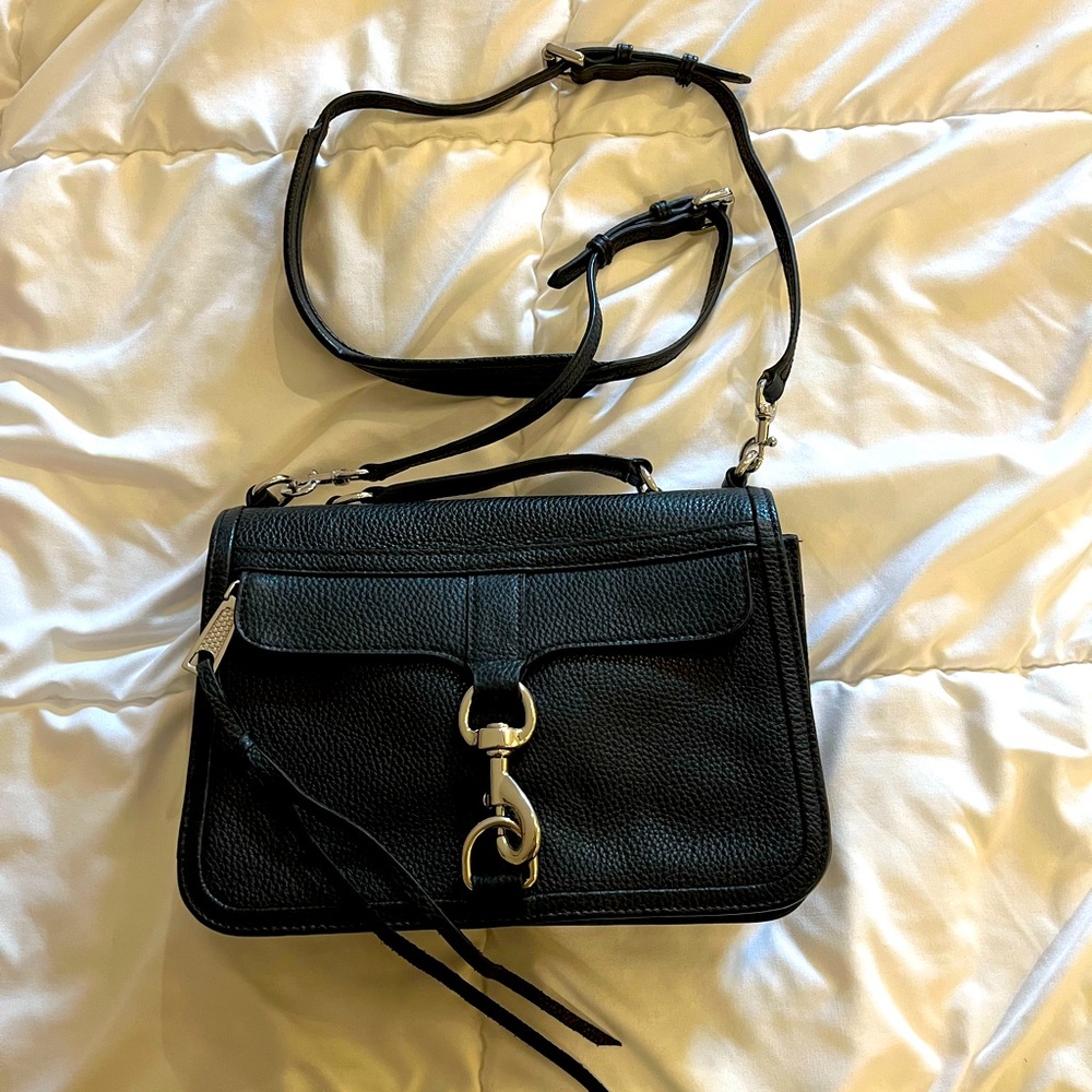 Rebecca minkoff medium crossbody in black with silver hardware